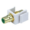 Keystone connector RCA green center coupler F/F White - - Mounts For Less