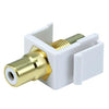 Keystone connector RCA white center coupler F/F White - - Mounts For Less