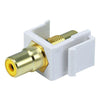 Keystone connector RCA yellow center coupler F/F White - - Mounts For Less
