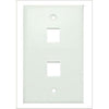 Keystone wallplate white 2 bays - - Mounts For Less