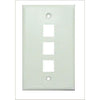 Keystone wallplate white 3 bays - - Mounts For Less