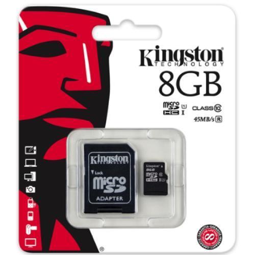 Kingston 8 GB MicroSDHC Card Class 10 - USH-1 45 MB/s Read - 77-0030 - Mounts For Less
