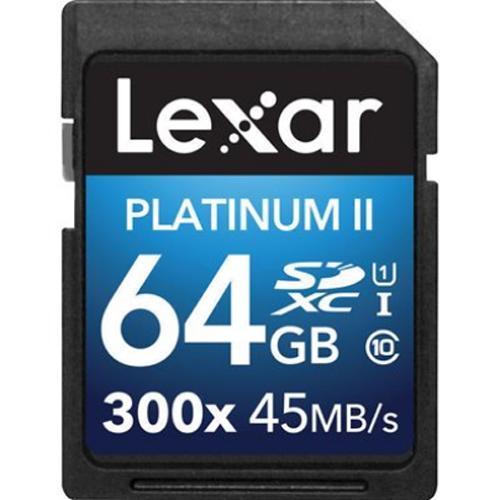 Lexar LSD64GBBBNL300 Platinum II SDXC Card 300X Class 10 UHS-I Of 64 GB - 77-0105 - Mounts For Less