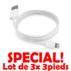Lightning USB to 8 pins Sync / Charge Cable - 3FT White 3 pk - 06-0063x3 - Mounts For Less