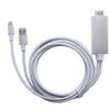 MHL HDMI Cable for iPhone 5 / 5S / 5C / 6 / 6S / 6 Plus - Silver - - Mounts For Less