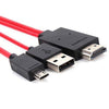 MHL HDMI Cable for Samsung Galaxy Galaxy S3 & +, Note 2 & + Red - 05-0102 - Mounts For Less