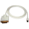 Mini DisplayPort Male cable to DVI-I Dual Link Male White 6ft - - Mounts For Less