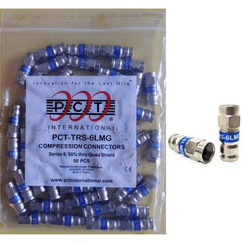 PCT Compression connectors F-Type for RG-6 coaxial Blue 50pk - 35-0058 - Mounts For Less