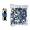 PF Compression connectors F-Type for RG-6 coaxial Blue 50pk - 35-0057 - Mounts For Less