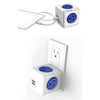 Powercube on Wall Original 4 outlets + 2 USB Ports - Blue - 06-0092 - Mounts For Less