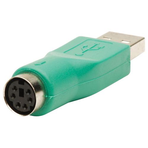 PS/2 Female Mouse to USB A male adapter Green - 99-0087 - Mounts For Less