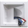 Recessed Low Voltage Media Plate with Duplex Receptacle - White - 05-0042 - Mounts For Less