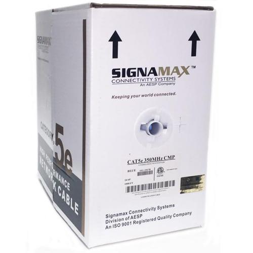 SignaMax Network Cable Cat5e UTP FT6/CMP Solid Plenum Blue 1000' - 89-0376 - Mounts For Less