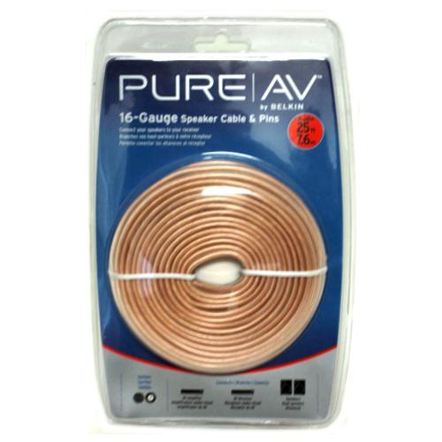 Speaker Cable 25ft Belkin PureAV 16AWG with pins - 07-0021 - Mounts For Less