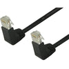 TechCraft Cat5e Ethernet RJ-45 Network Cable UTP 350MHz with Angle Down to Down, 1 ft Black - - Mounts For Less