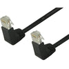 TechCraft Cat5e Ethernet RJ-45 Network Cable UTP 350MHz with Angle Down to Down, 1 ft Black - 89-0719 - Mounts For Less