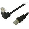 TechCraft Cat5e Ethernet RJ-45 Network Cable UTP 350MHz with Angle Down to Straight, 1 ft Black - 89-0695 - Mounts For Less