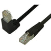 TechCraft Cat5e Ethernet RJ-45 Network Cable UTP 350MHz with Angle Down to Straight, 50 ft Black - - Mounts For Less
