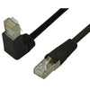 TechCraft Cat6 Ethernet RJ-45 Network Cable Shielded STP 500MHz with Angle Down to Straight, 100 ft Black - - Mounts For Less