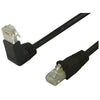 TechCraft Cat6 Ethernet RJ-45 Network Cable UTP 500MHz with Angle Down to Straight, 100 ft Black - - Mounts For Less