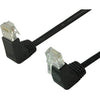 TechCraft Cat6 Ethernet RJ-45 Network Cable UTP 500MHz with Angle Down to Up, 2 ft Black - 89-0733 - Mounts For Less