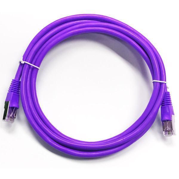 TechCraft Ethernet cable network Cat5e RJ-45 shielded 150 ft Purple - 89-0231 - Mounts For Less
