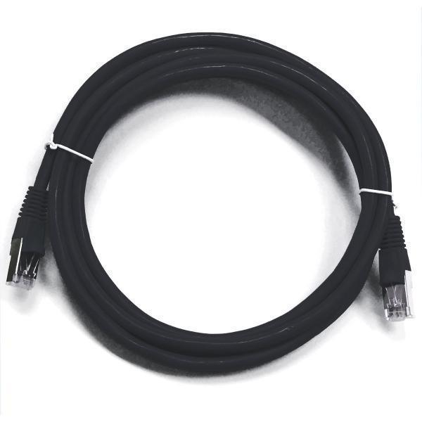 TechCraft Ethernet cable network Cat5e RJ-45 shielded 200 ft Black - 89-0237 - Mounts For Less