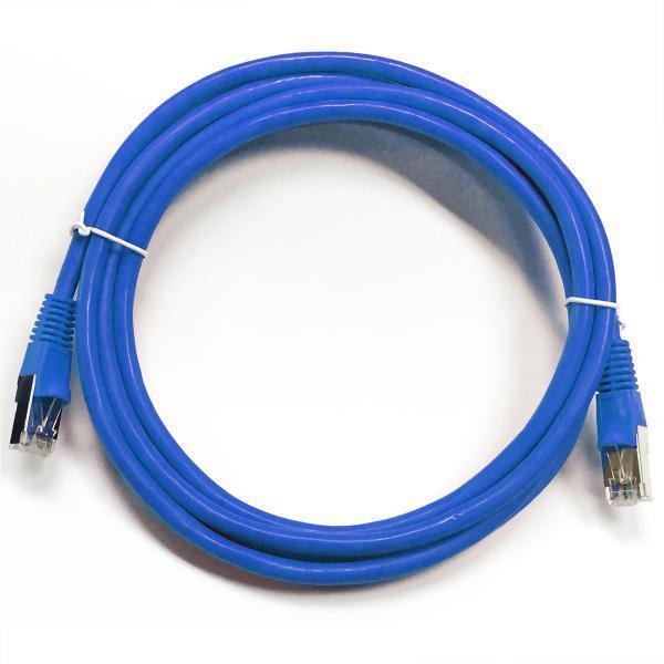 TechCraft Ethernet cable network Cat5e RJ-45 shielded 25 ft Blue - 89-0185 - Mounts For Less