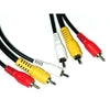 Video Composite + Audio Cable (3 RCA) M/M 12 ft RCA Brand - 34-0022 - Mounts For Less